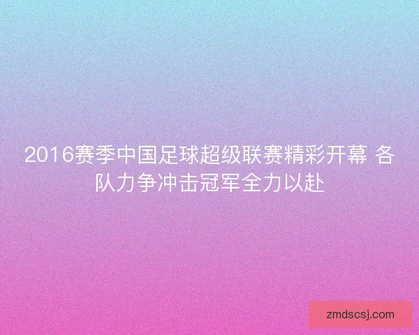 2016赛季中国足球超级联赛精彩开幕 各队力争冲击冠军全力以赴