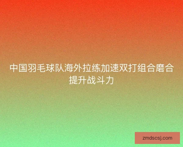 中国羽毛球队海外拉练加速双打组合磨合提升战斗力
